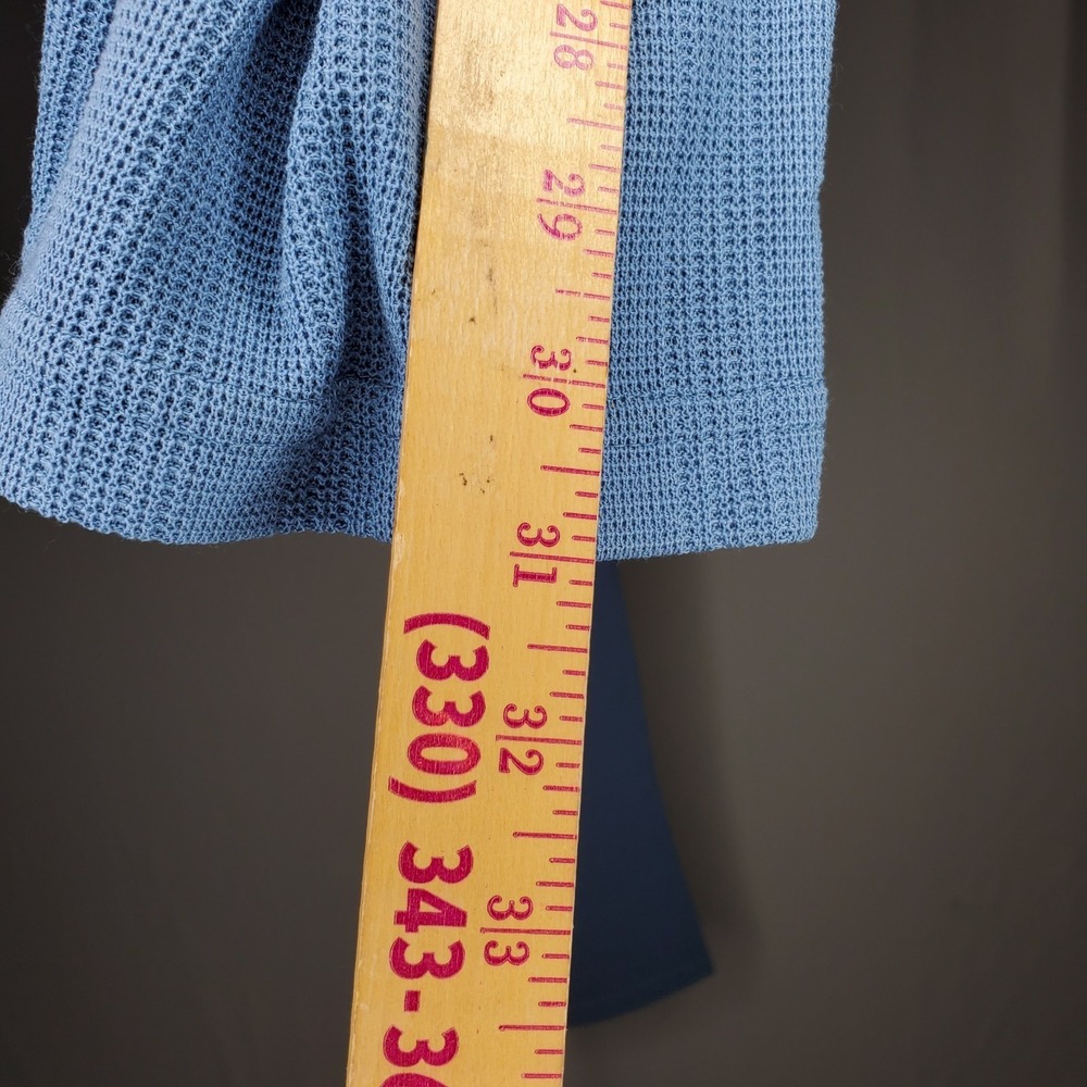 Fashion Formulas Vtg 60s Knit Pant Top Set Womens 3X Blue Textured Button Pocket - Picture 16 of 16